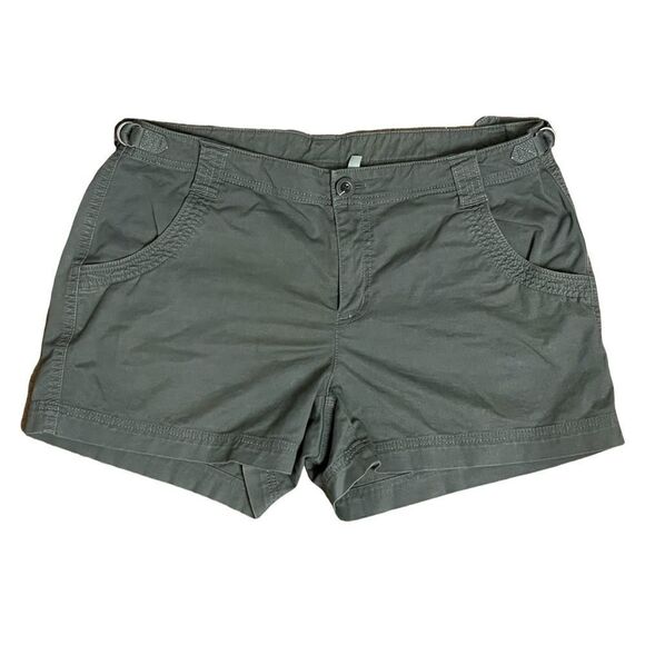 Athleta Jasper Green Organic Cotton Shorts w/Side Buckles (Size: 14) - Picture 16 of 16